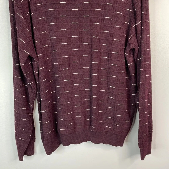 JOSEPH & FEISS Mens Purple 90’s Vibe Grandpa Crewneck Sweater Textured Knit M - Picture 5 of 12